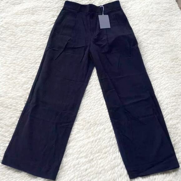 NWT - Everlane The Way-High Black Drape Pants Women's Size: 8S - Picture 7 of 8